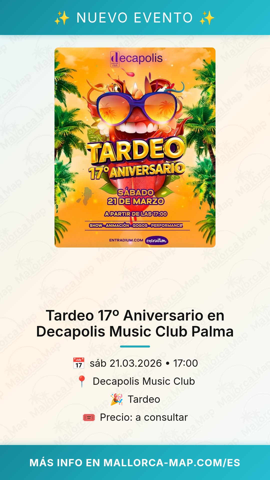 Tardeo 17º Aniversario en Decapolis Music Club Palma - Imagen 1