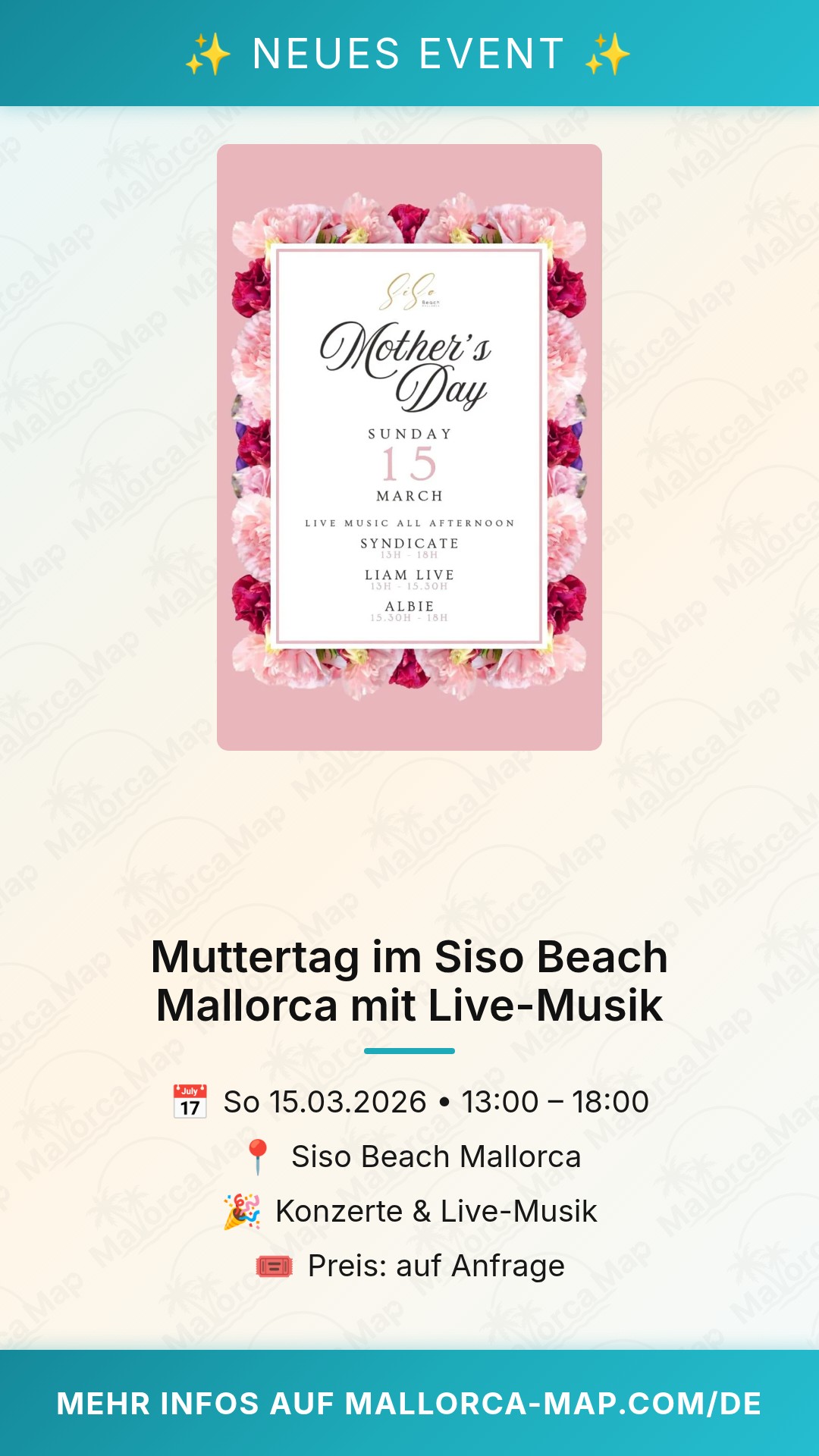 Muttertag im Siso Beach Mallorca mit Live-Musik - Bild 1