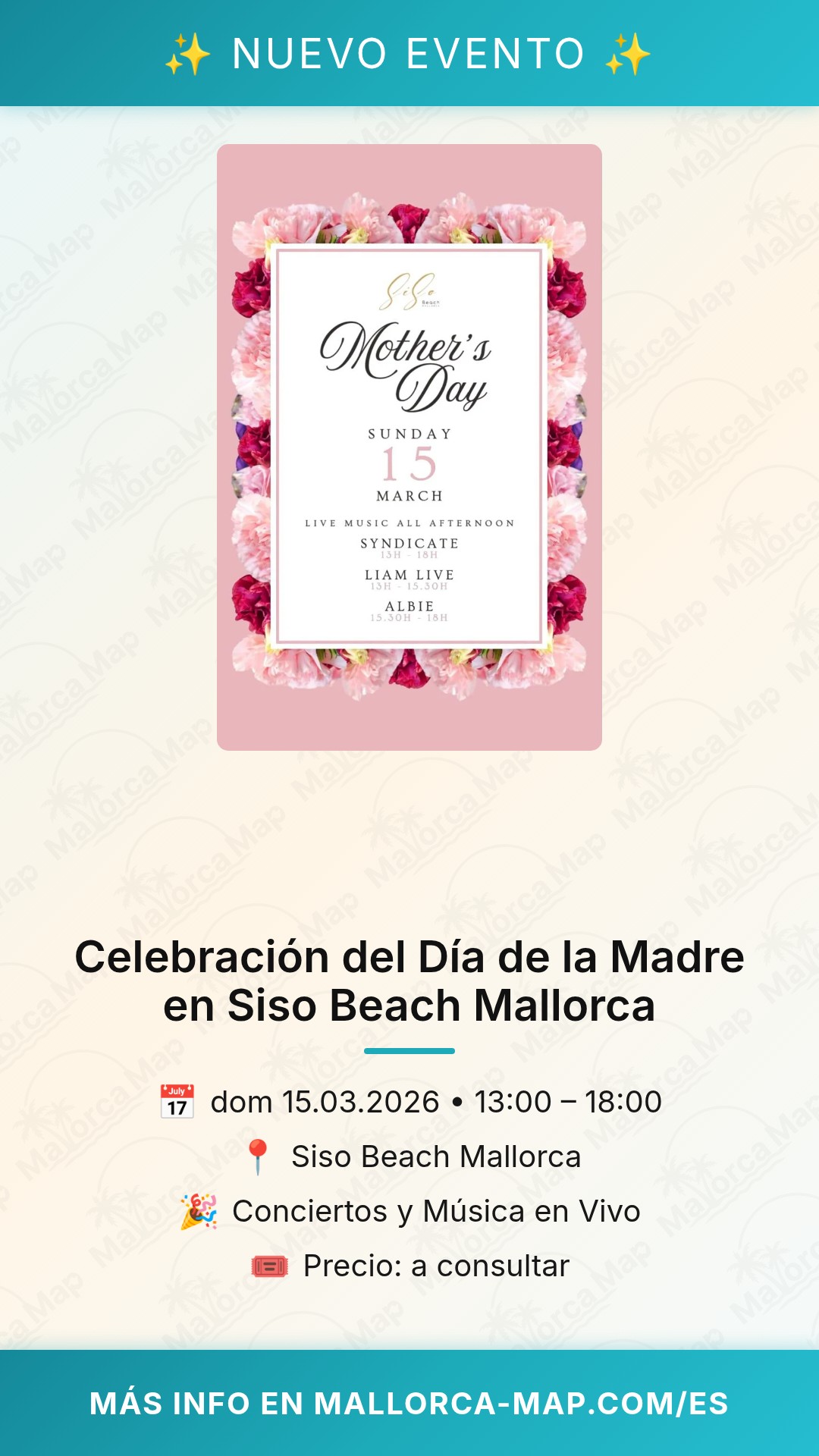Celebración del Día de la Madre en Siso Beach Mallorca - Imagen 1