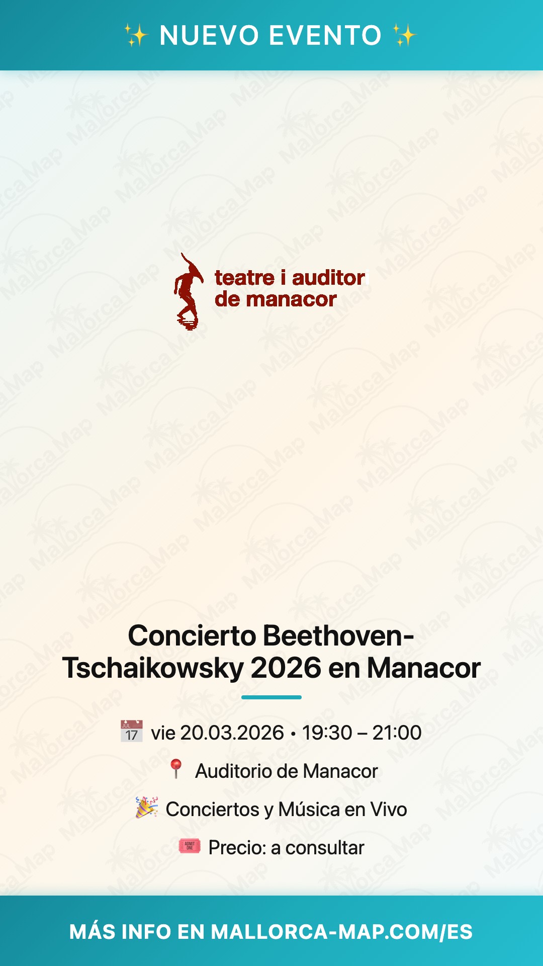 Concierto Beethoven-Tschaikowsky 2026 en Manacor - Imagen 1