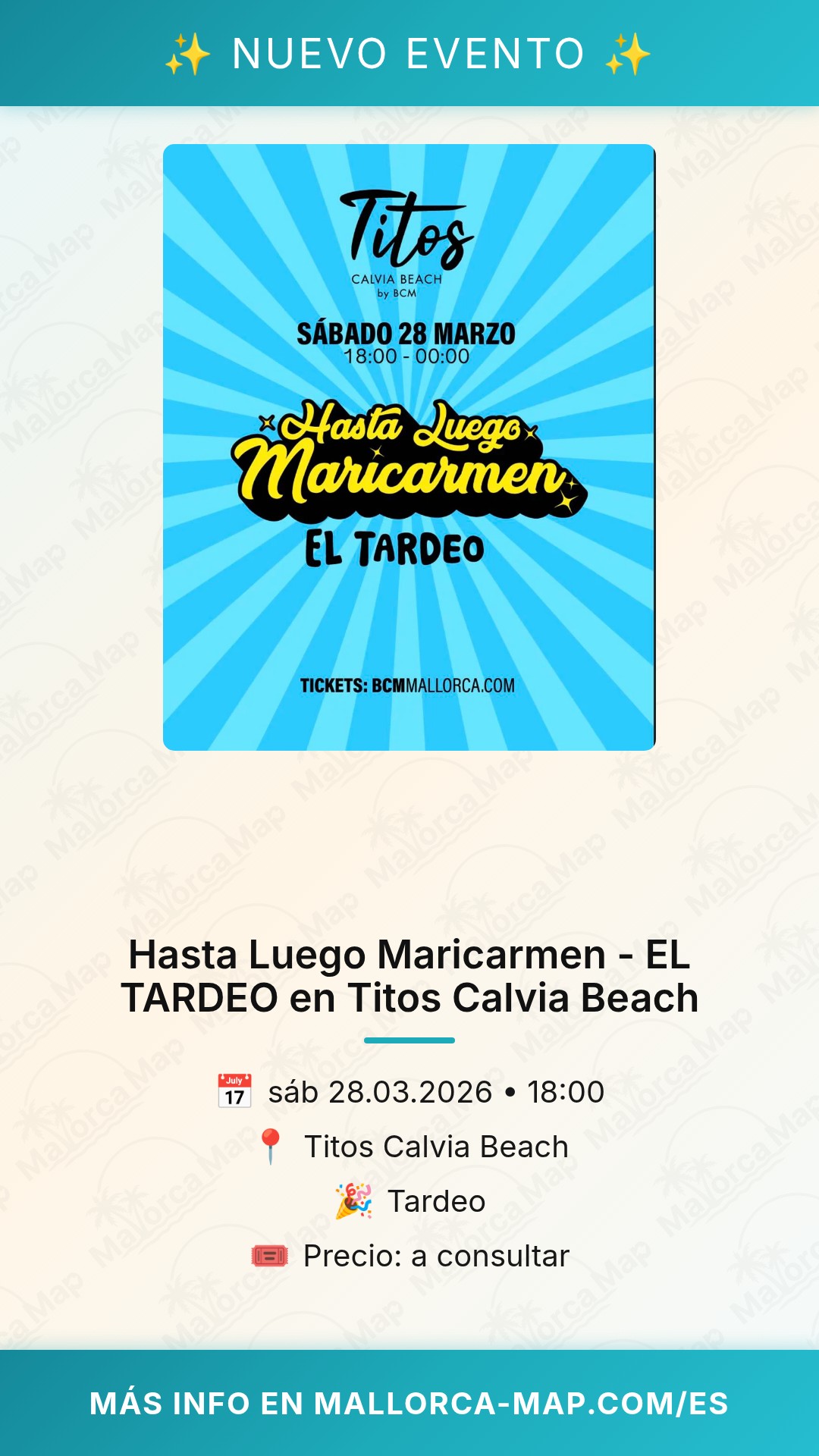 Hasta Luego Maricarmen - EL TARDEO en Titos Calvia Beach - Imagen 1