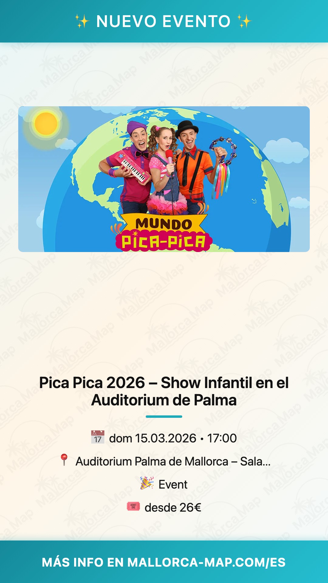 Pica Pica 2026 – Show Infantil en el Auditorium de Palma - Imagen 1