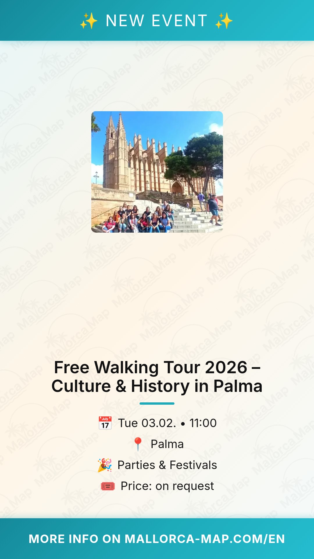 Tour a pie gratuito 2026 – Cultura en Palma