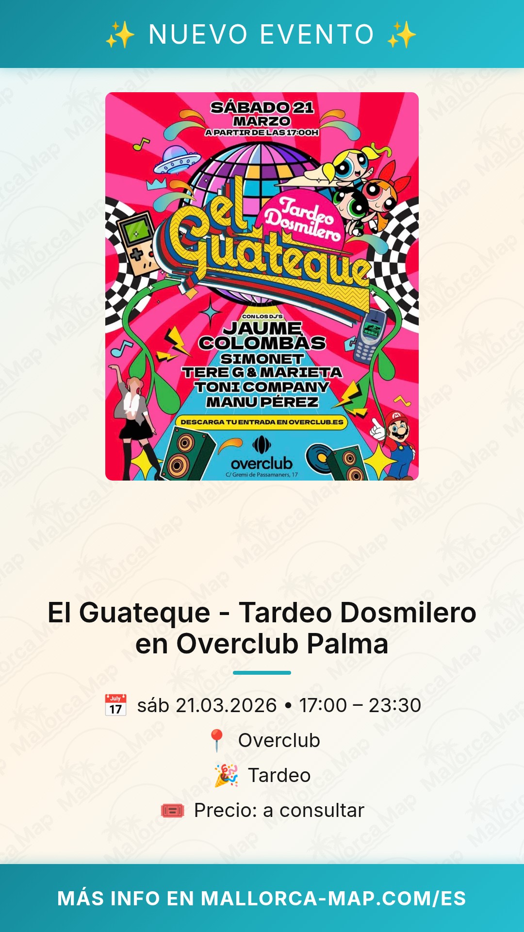 El Guateque - Tardeo Dosmilero en Overclub Palma - Imagen 1