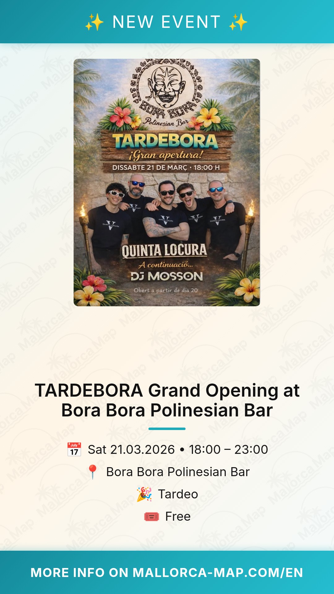 TARDEBORA Grand Opening at Bora Bora Polinesian Bar - Image 1