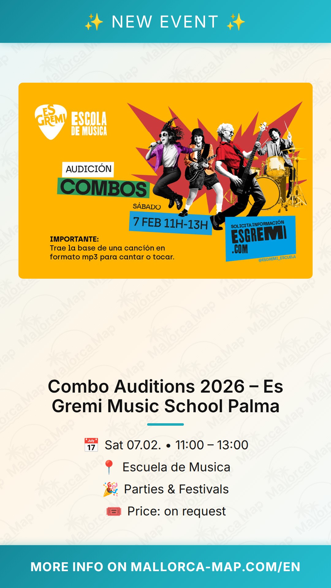 Combo Auditions 2026 – Es Gremi Music School Palma - Image 1