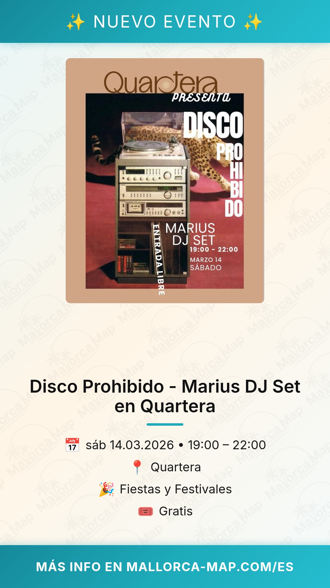 Disco Prohibido - Marius DJ Set en Quartera - Imagen 1