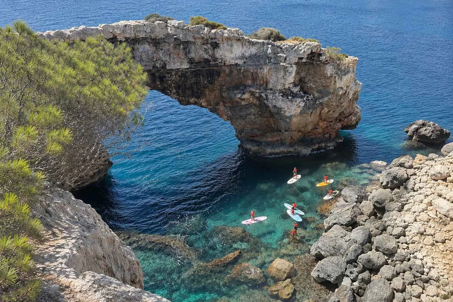 Geführte SUP-Tour und Schnorcheln ab Cala Santanyí nach Es Pontàs - Bild 2